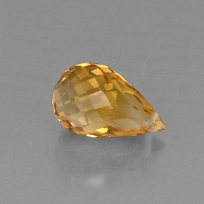 4.05캐럿 천연 골든 옐로우 시트린, 브리올레트, 12.1×7.6 mm, VVS-VS