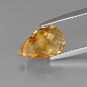 4.05캐럿 천연 골든 옐로우 시트린, 브리올레트, 12.1×7.6 mm, VVS-VS