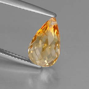 4.20캐럿 천연 골든 옐로우 시트린, 브리올레트, 12.5×7.7 mm, VVS-VS