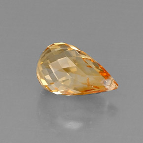 4.20캐럿 천연 골든 옐로우 시트린, 브리올레트, 12.5×7.7 mm, VVS-VS