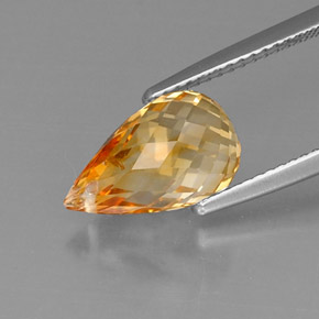 4.20캐럿 천연 골든 옐로우 시트린, 브리올레트, 12.5×7.7 mm, VVS-VS