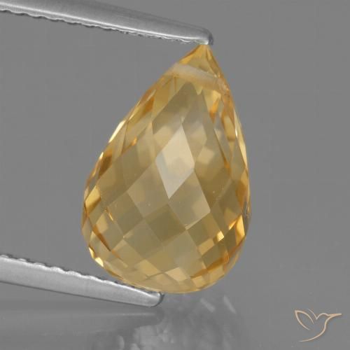 4.40ct 자연스러운 Light Orange-Gold  황수정, 브리올레트, VVS-VS
