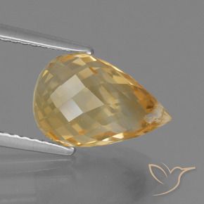 4.40캐럿 천연 Light Orange-Gold  황수정, 브리올레트, VVS-VS