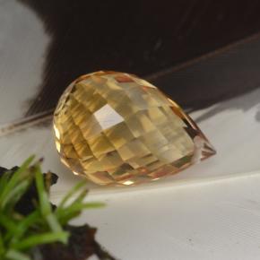 4.47캐럿 천연 오렌지-골드 시트린, 브리올레트, 11.9×8.2 mm, VVS-VS