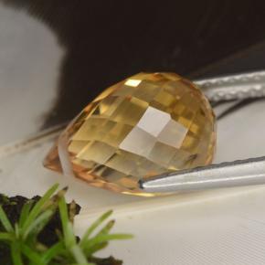 4.47캐럿 천연 오렌지-골드 시트린, 브리올레트, 11.9×8.2 mm, VVS-VS
