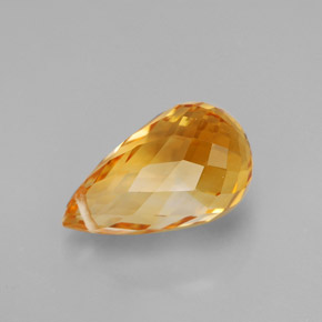 4.22캐럿 천연 골든 옐로우 시트린, 브리올레트, 12.5×7.5 mm, VVS