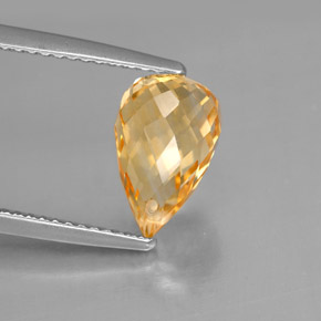2.74캐럿 천연 골든 옐로우 시트린, 브리올레트, 10.5×6.9 mm, VVS