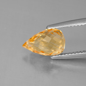 2.74캐럿 천연 골든 옐로우 시트린, 브리올레트, 10.5×6.9 mm, VVS