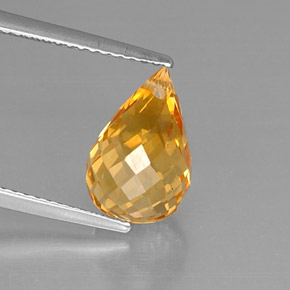3.90캐럿 천연 골든 옐로우 시트린, 브리올레트, 11.8×7.8 mm, VVS-VS