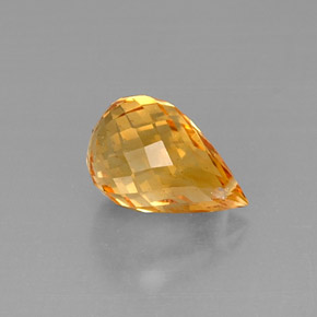 3.90캐럿 천연 골든 옐로우 시트린, 브리올레트, 11.8×7.8 mm, VVS-VS