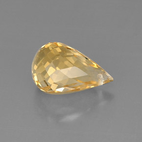 3.84캐럿 천연 골든 옐로우 시트린, 브리올레트, 12.5×7.8 mm, VVS