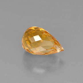 3.48캐럿 천연 골든 옐로우 시트린, 브리올레트, 11.7×7.3 mm, VVS-VS
