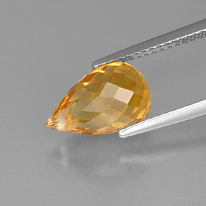 3.48캐럿 천연 골든 옐로우 시트린, 브리올레트, 11.7×7.3 mm, VVS-VS