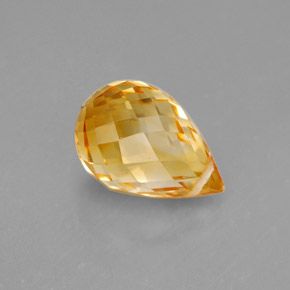 3.97캐럿 천연 골든 옐로우 시트린, 브리올레트, 11.5×7.9 mm, VVS