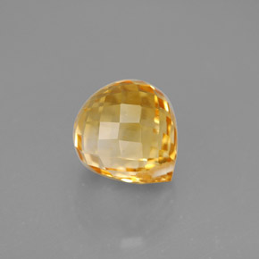 3.10캐럿 천연 골든 옐로우 시트린, 브리올레트, 8.7×7.6 mm, VVS