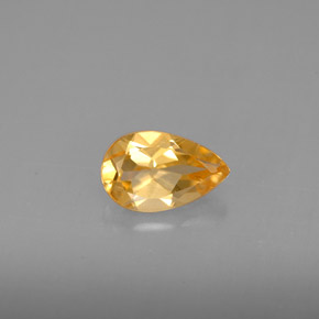 0.78캐럿 천연 골든 옐로우 시트린, 배 모양, 8.1×5.1 mm, VVS