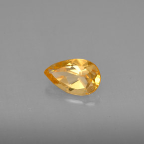 0.78캐럿 천연 골든 옐로우 시트린, 배 모양, 8.1×5.1 mm, VVS