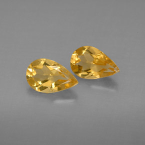 캐럿 천연 골든 옐로우 시트린 보석, 배 모양, 7.7×5 mm, VVS