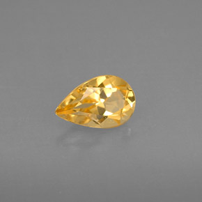 0.77캐럿 천연 골든 옐로우 시트린, 배 모양, 7.9×5.1 mm, VVS