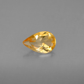 0.63캐럿 천연 골든 옐로우 시트린, 배 모양, 7.9×5.2 mm, VVS