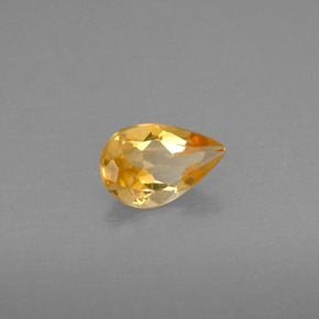 0.63캐럿 천연 골든 옐로우 시트린, 배 모양, 7.9×5.2 mm, VVS
