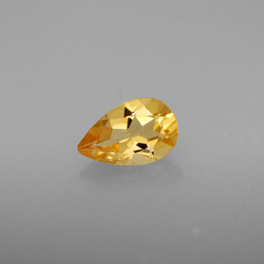 0.72캐럿 천연 골든 옐로우 시트린, 배 모양, 7.9×5.1 mm, VS