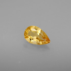0.72캐럿 천연 골든 옐로우 시트린, 배 모양, 7.9×5.1 mm, VS