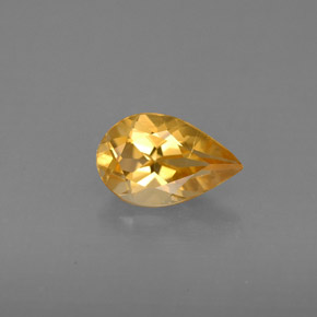 0.75캐럿 천연 골든 옐로우 시트린, 배 모양, 7.9×5.1 mm, VS