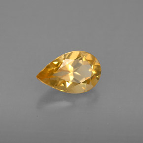 0.75캐럿 천연 골든 옐로우 시트린, 배 모양, 7.9×5.1 mm, VS