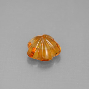1.22캐럿 천연 옐로우 오렌지 시트린, 플라워 컷, 7.5×7.2 mm, 투명한