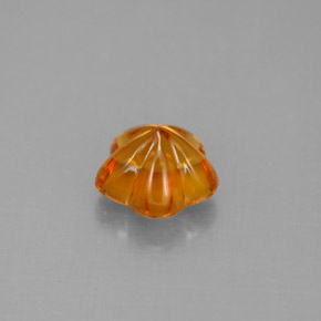 1.16캐럿 천연 옐로우 오렌지 시트린, 플라워 컷, 7.3×7.1 mm, 투명한