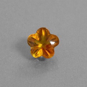 1.14캐럿 천연 옐로우 오렌지 시트린, 플라워 컷, 7.2×7 mm, 투명한