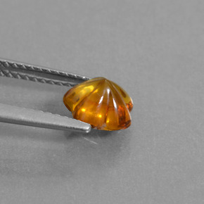 1.14캐럿 천연 옐로우 오렌지 시트린, 플라워 컷, 7.2×7 mm, 투명한
