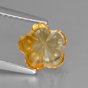 1.18캐럿 천연 골든 옐로우 시트린, 플라워 컷, 7.3×7 mm, 투명한