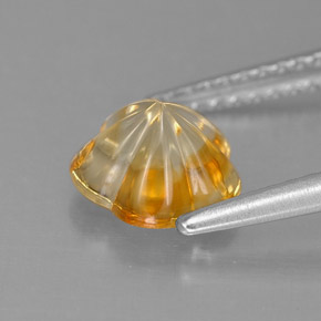 1.18캐럿 천연 골든 옐로우 시트린, 플라워 컷, 7.3×7 mm, 투명한