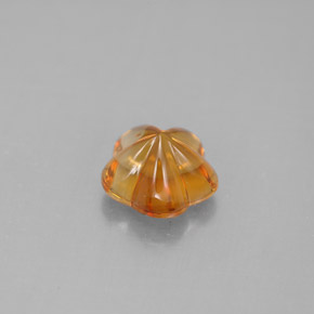 1.27캐럿 천연 옐로우 오렌지 시트린, 플라워 컷, 7.5×7.3 mm, 투명한