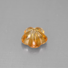 1.31캐럿 천연 옐로우 오렌지 시트린, 플라워 컷, 7.4×7.4 mm, 투명한
