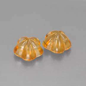 캐럿 천연 옐로우 오렌지 시트린 보석, 플라워 컷, 7.3×7.1 mm, 투명한