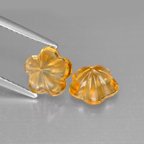 캐럿 천연 골든 옐로우 시트린 보석, 플라워 컷, 7.2×7 mm, 투명한