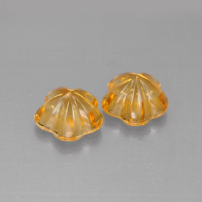 캐럿 천연 골든 옐로우 시트린 보석, 플라워 컷, 7.2×7 mm, 투명한