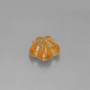 1.28캐럿 천연 옐로우 오렌지 시트린, 플라워 컷, 7.5×7.2 mm, 투명한