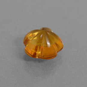 1.36캐럿 천연 옐로우 오렌지 시트린, 플라워 컷, 7.5×7.4 mm, 투명한