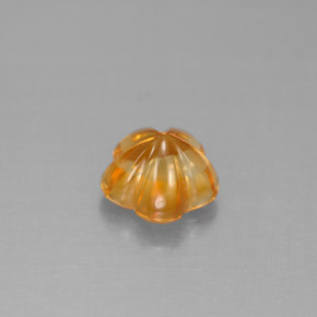 1.29캐럿 천연 옐로우 오렌지 시트린, 플라워 컷, 7.3×7.1 mm, 투명한