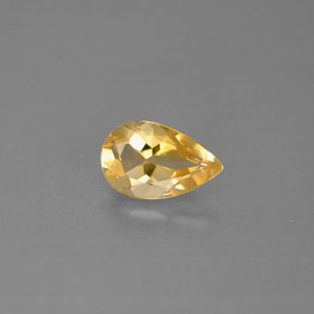 0.83캐럿 천연 골든 옐로우 시트린, 배 모양, 8.2×5.1 mm, VS