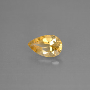 0.83캐럿 천연 골든 옐로우 시트린, 배 모양, 8.2×5.1 mm, VS