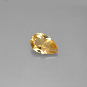 0.71캐럿 천연 골든 옐로우 시트린, 배 모양, 7.8×5.1 mm, VS