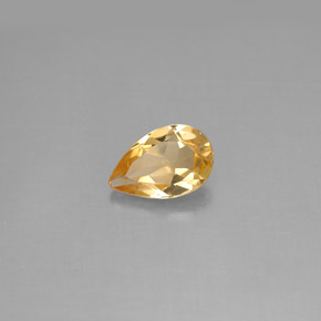 0.71캐럿 천연 골든 옐로우 시트린, 배 모양, 7.8×5.1 mm, VS