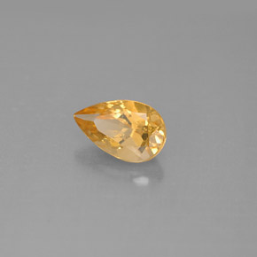 0.75캐럿 천연 골든 옐로우 시트린, 배 모양, 7.8×5 mm, VS