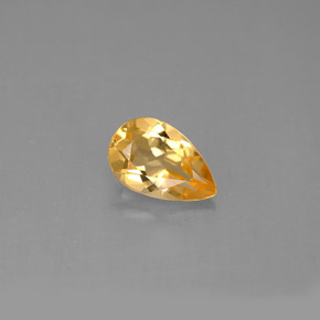 0.84캐럿 천연 골든 옐로우 시트린, 배 모양, 7.9×5.1 mm, VS