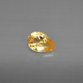 0.61캐럿 천연 골든 옐로우 시트린, 배 모양, 7.7×5.1 mm, VVS-VS